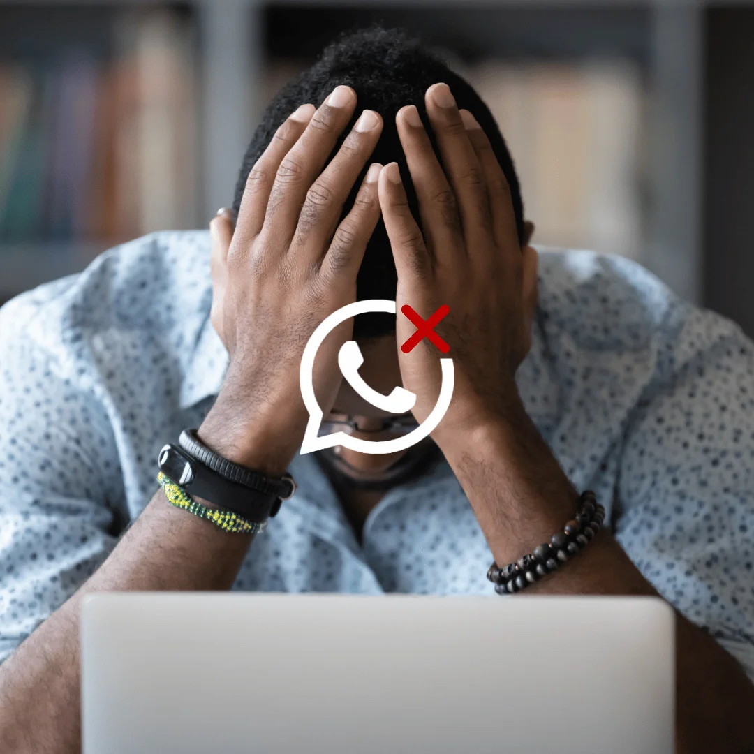 Smartphone showing a WhatsApp chat with signs that a contact may have blocked the user