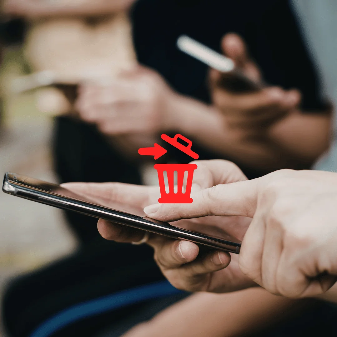 Person removing an eSIM mobile plan on a smartphone settings screen